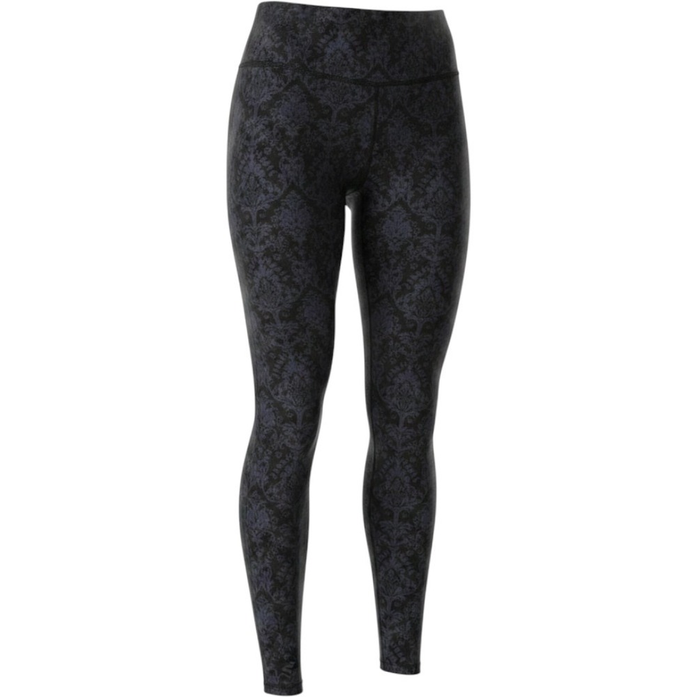 Athleta Salutation Stash Pocket Tight Leggings Black Grey Damask Floral Small